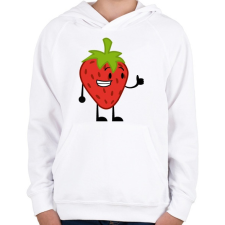 PRINTFASHION Strawberry  - Gyerek kapucnis pulóver - Fehér gyerek pulóver, kardigán