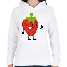 PRINTFASHION Strawberry  - Női kapucnis pulóver - Fehér