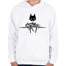 PRINTFASHION Stray black - Gyerek kapucnis pulóver - Fehér gyerek pulóver, kardigán