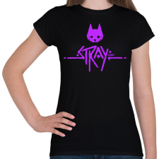 PRINTFASHION Stray purple - Női póló - Fekete női póló
