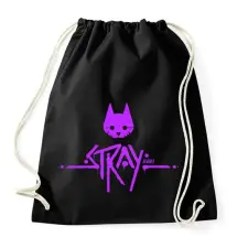PRINTFASHION Stray purple - Sportzsák, Tornazsák - Fekete tornazsák