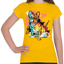 PRINTFASHION street art french bulldog - Női póló - Sárga női póló