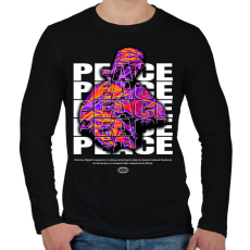 PRINTFASHION Streetwear peace - Férfi hosszú ujjú póló - Fekete