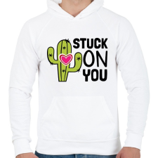 PRINTFASHION Stuck on you - Férfi kapucnis pulóver - Fehér férfi pulóver, kardigán