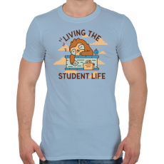 PRINTFASHION Student life - Férfi póló - Világoskék