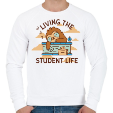 PRINTFASHION Student life - Férfi pulóver - Fehér férfi pulóver, kardigán