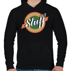 PRINTFASHION Stuff - Férfi kapucnis pulóver - Fekete