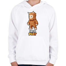 PRINTFASHION Stumble Guys - Bigfoot - Gyerek kapucnis pulóver - Fehér