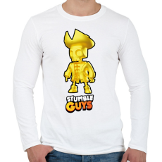 PRINTFASHION Stumble Guys - Capt. Goldhert - Férfi hosszú ujjú póló - Fehér