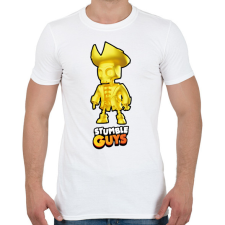 PRINTFASHION Stumble Guys - Capt. Goldhert - Férfi póló - Fehér férfi póló