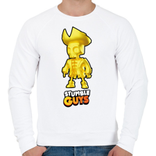 PRINTFASHION Stumble Guys - Capt. Goldhert - Férfi pulóver - Fehér férfi pulóver, kardigán