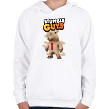 PRINTFASHION Stumble guys capybara - Gyerek kapucnis pulóver - Fehér gyerek pulóver, kardigán