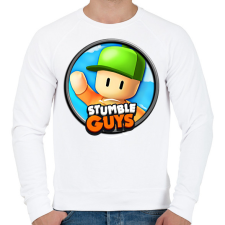 PRINTFASHION Stumble Guys - Férfi pulóver - Fehér férfi pulóver, kardigán