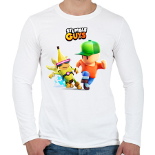 PRINTFASHION Stumble Guys game - Férfi hosszú ujjú póló - Fehér férfi póló
