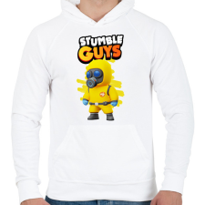 PRINTFASHION Stumble guys Hazmat nbc - Férfi kapucnis pulóver - Fehér férfi pulóver, kardigán