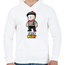 PRINTFASHION Stumble Guys - Mime Rowan - Férfi kapucnis pulóver - Fehér férfi pulóver, kardigán