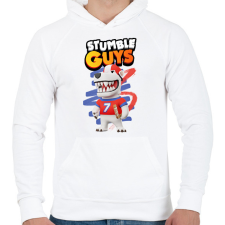PRINTFASHION Stumble guys polar bear - Férfi kapucnis pulóver - Fehér férfi pulóver, kardigán