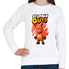 PRINTFASHION Stumble guys Red Demon - Női pulóver - Fehér női pulóver, kardigán