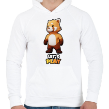 PRINTFASHION Stumble Guys - Red Panda - Férfi kapucnis pulóver - Fehér férfi pulóver, kardigán