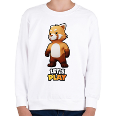 PRINTFASHION Stumble Guys - Red Panda - Gyerek pulóver - Fehér