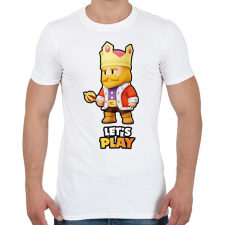 PRINTFASHION Stumble Guys - Stumble King - Férfi póló - Fehér férfi póló