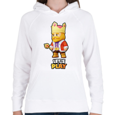 PRINTFASHION Stumble Guys - Stumble King - Női kapucnis pulóver - Fehér