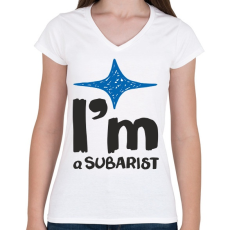 PRINTFASHION Subarist - Női V-nyakú póló - Fehér