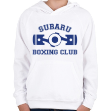 PRINTFASHION Subaru Boxing Club - Gyerek kapucnis pulóver - Fehér gyerek pulóver, kardigán