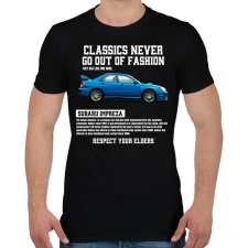 PRINTFASHION Subaru Impreza - Férfi póló - Fekete férfi póló