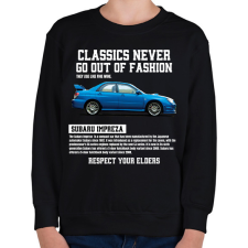 PRINTFASHION Subaru Impreza - Gyerek pulóver - Fekete gyerek pulóver, kardigán