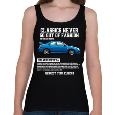 PRINTFASHION Subaru Impreza - Női atléta - Fekete női trikó