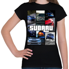 PRINTFASHION Subaru montázs - Női póló - Fekete női póló