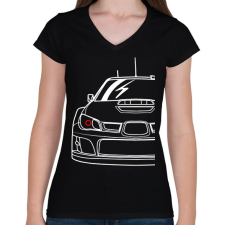 PRINTFASHION Subaru - Női V-nyakú póló - Fekete női póló