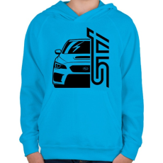 PRINTFASHION Subaru STI - Gyerek kapucnis pulóver - Azúrkék