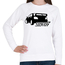 PRINTFASHION Subaru STi - Női pulóver - Fehér női pulóver, kardigán