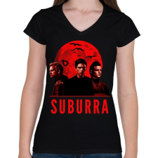 PRINTFASHION Suburra - Női V-nyakú póló - Fekete női póló