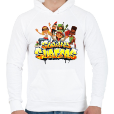 PRINTFASHION Subway surfers - Férfi kapucnis pulóver - Fehér férfi pulóver, kardigán
