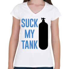 PRINTFASHION Suck my tank - Búvárkodás - Női V-nyakú póló - Fehér