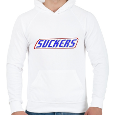 PRINTFASHION Suckers - Férfi kapucnis pulóver - Fehér férfi pulóver, kardigán