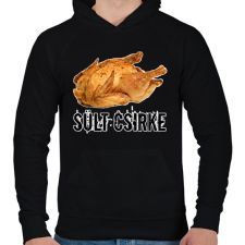 PRINTFASHION Sült csirke  - Férfi kapucnis pulóver - Fekete férfi pulóver, kardigán