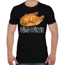 PRINTFASHION Sült csirke  - Férfi póló - Fekete férfi póló