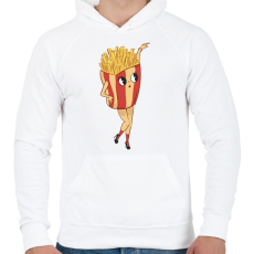 PRINTFASHION Sültkrumpli - Férfi kapucnis pulóver - Fehér