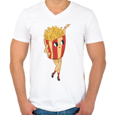 PRINTFASHION Sültkrumpli - Férfi V-nyakú póló - Fehér férfi póló