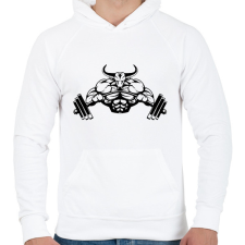 PRINTFASHION Súlyemelés - Férfi kapucnis pulóver - Fehér férfi pulóver, kardigán
