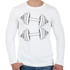 PRINTFASHION Súlyzó  - Férfi hosszú ujjú póló - Fehér
