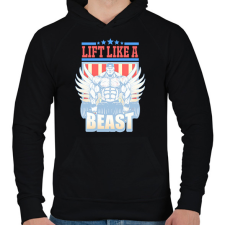 PRINTFASHION Súlyzós edzés  - Férfi kapucnis pulóver - Fekete férfi pulóver, kardigán
