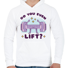 PRINTFASHION Súlyzózás - Férfi kapucnis pulóver - Fehér férfi pulóver, kardigán