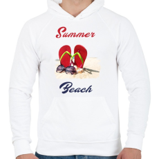 PRINTFASHION summer beach - Férfi kapucnis pulóver - Fehér