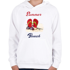 PRINTFASHION summer beach - Gyerek kapucnis pulóver - Fehér