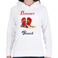 PRINTFASHION summer beach - Női kapucnis pulóver - Fehér női pulóver, kardigán